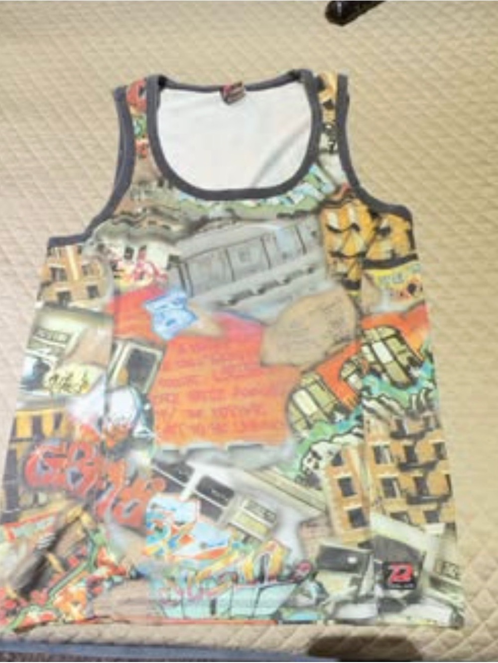Vintage Pistol Pete T2 NYC Grafitti Mesh Tank Top